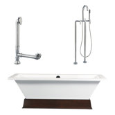 Tella 67" Contemporary Tub with Floor Mount Faucet and Lever Handles