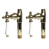 Traditional Straight Supply Stops with Porcelain Lever Handles