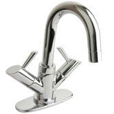 Contemporary Centerset Bathroom Faucet with Double Lever Handles
