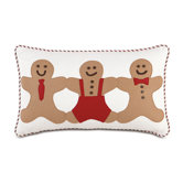 North Pole Gingerbread Men Decorative Pillow