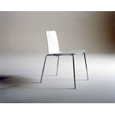 Leaf Stacking Armless Chair in White / Chrome by Carlo Colombo