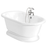 Beacon Hill AcraStone Double Ended Champagne Massage Bath Tub Faucet Package 1 in White