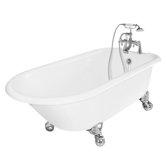 Windsor Cast Iron Bath Tub Faucet Package 1 in White