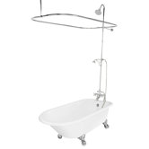 Windsor Cast Iron Bath Tub Faucet Package 2 in White