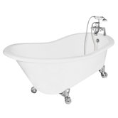 Wintess Cast Iron Bath Tub Faucet Package 1 in White