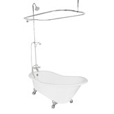 Wintess Cast Iron Bath Tub Faucet Package 2 in White