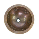Hammerwerks FanilyCrest Fleur-di-lis Flat Lip Bathroom Sink