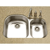 Medallion Designer Undermount Double Bowl 70/30 Kitchen Sink in Satin