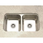 Elite Undermount Double Bowl 50/50 Kitchen Sink in Satin