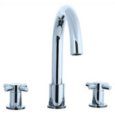 Techno Double Handle Deck Mount Roman Tub Faucet Trim Cross Handle