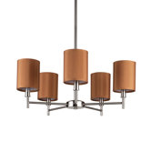 Walker 5 Light Chandelier with Clip Shades