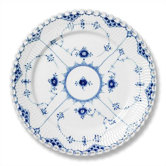 Blue Fluted Full Lace 10.75" Dinner Plate