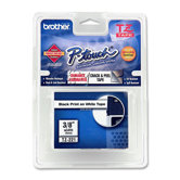 Laminated Tape Cartridge, For TZ Models, 3/8", Black/White
