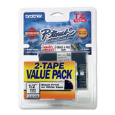 P-Touch Tze Standard Adhesive Laminated Labeling Tapes, 1/2W, 2/Pack