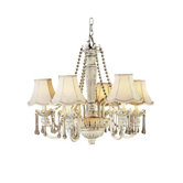 Essentials Chateau Brittany Chandelier in White Rubbed