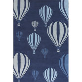Kids Balloon White/Blue Kids Rug