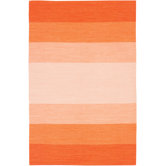 India Orange Striped Rug