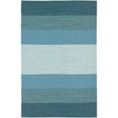 India Blue Striped Rug