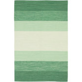 India Green Striped Rug