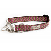 Fuchsia Chevron Martingale Dog Collar
