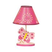 Pink Butterfly Lamp with Shade and Bulb