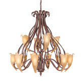 Fleur de Lis 12 Light Chandelier