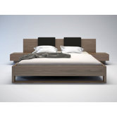 Monroe Platform Bed with Matching Nightstands and Backrest Pillows