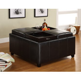 Maire Leatherette Cocktail Ottoman