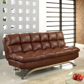 Aristo Bi-Cast Leather Convertible Sofa