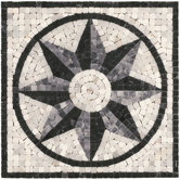 Mini Star Medallion Tile Accent in Black / White