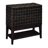 Woven Faux Leather Bar Cabinet