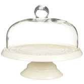 Classic Ceramic Cake Stand with Glass Dome