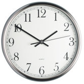 25cm Polished Stainless Steel Clock, Display Boxed