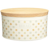 Classic Ceramic Bread Bin with Wooden Lid