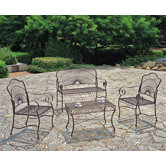 Iron Patio 4 Piece Lounge Seating Group