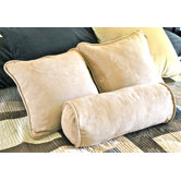 18" Futon Micro Suede Pillows with Bolster Package (Set of 3)