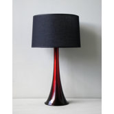 Flamingo Table Lamp in Raku Fade with Black Linen Shade