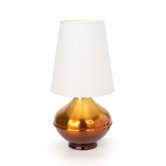 Palermo Table Lamp with White Linen Shade in Rust Fade