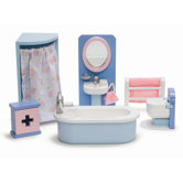 Rosebud Doll House Bathroom Set
