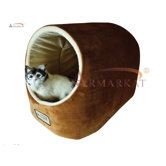 Cat Bed in Brown and Ivory