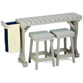 Redwood Bar Table with Towel Bars