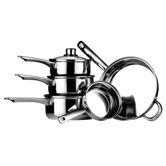5 Piece Stainless Steel Cookware Set with Glass Lid