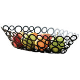 Metal Rings Fruit Basket Eye Shape in Black