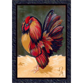 Fall Seasonal Provincial Rooster Novelty Rug