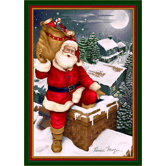Winter Seasonal Up on the Housetop Christmas Novelty Rug