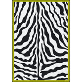 Black & White Zebra Glam Citrus Green Rug
