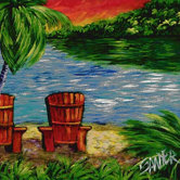 Don Sawyer Three's Company Tropical Novelty Rug