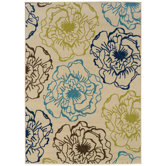 Caspian Floral Ivory Multi Rug