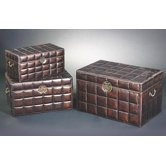 Deep Brown Faux Leather Case (Three-Piece Set)