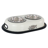 Double Cat Bowl in Cream